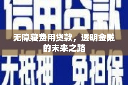 将乐无隐藏费用贷款，透明金融的未来之路