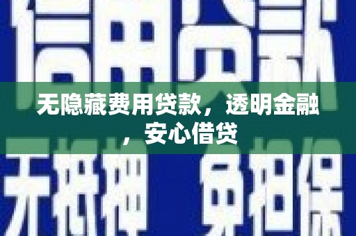 将乐无隐藏费用贷款，透明金融，安心借贷