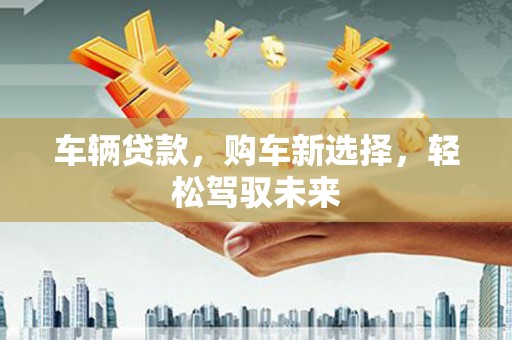 将乐车辆贷款，购车新选择，轻松驾驭未来