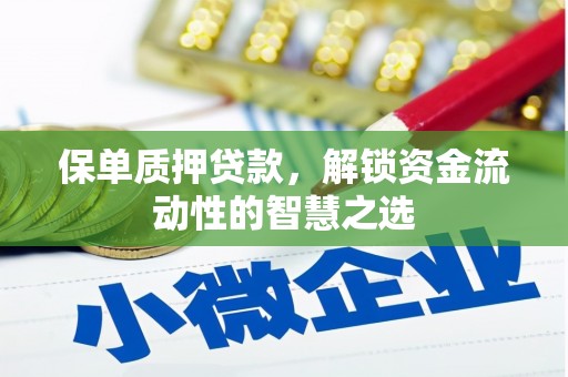 将乐保单质押贷款，解锁资金流动性的智慧之选
