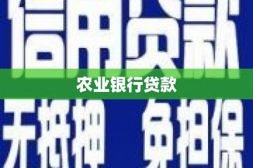 将乐农业银行贷款