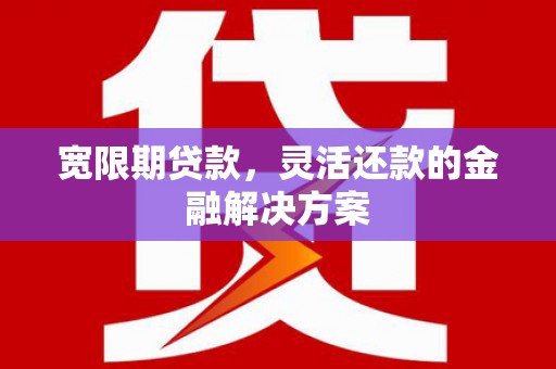 将乐宽限期贷款，灵活还款的金融解决方案