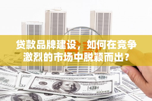 将乐贷款品牌建设，如何在竞争激烈的市场中脱颖而出？